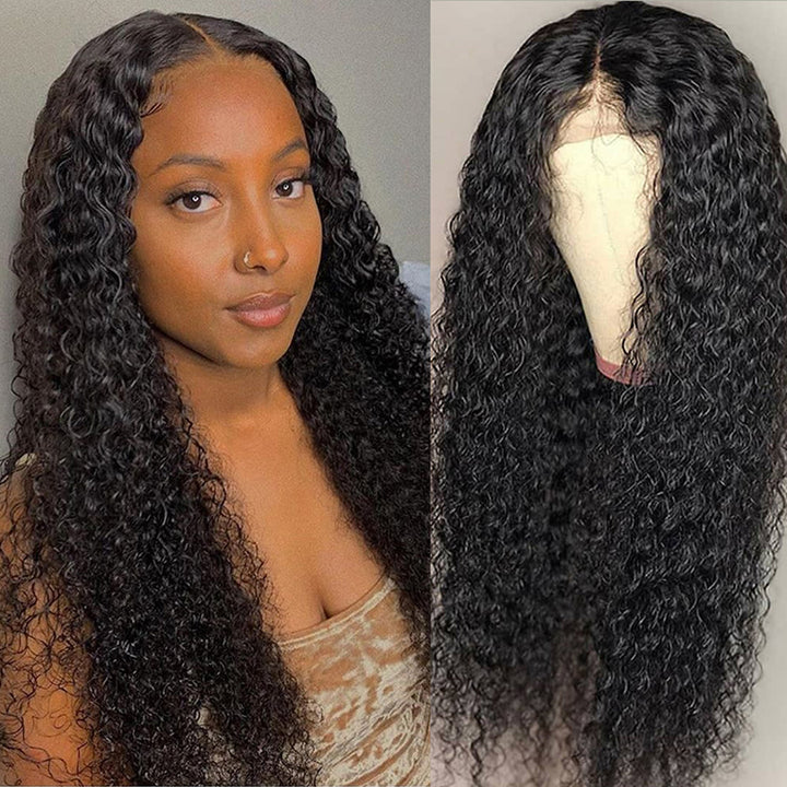 CEXXY HAIR CURLY DEEP WAVE 13X6 FAKE SCALP WIG VIRGIN HAIR INVISIBLE KNOT LACE FRONT WIG