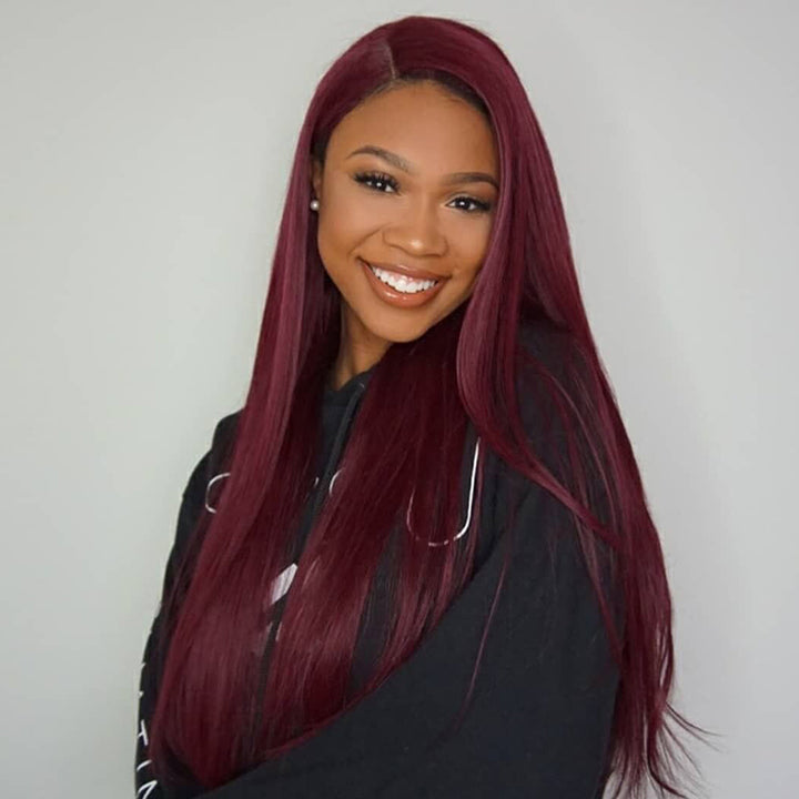 CEXXY HAIR 99J COLORED HUMAN HAIR LACE WIG STRAIGHT