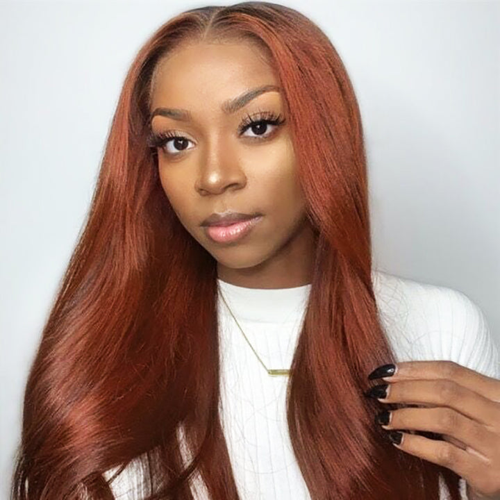 CEXXY HAIR #33 COLORED HUMAN HAIR LACE WIG STRAIGHT