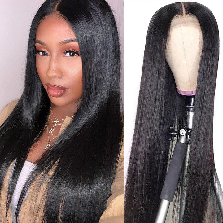 CEXXY HAIR STRAIGHT 13X6 FAKE SCALP WIG VIRGIN HAIR INVISIBLE KNOT LACE FRONT WIG