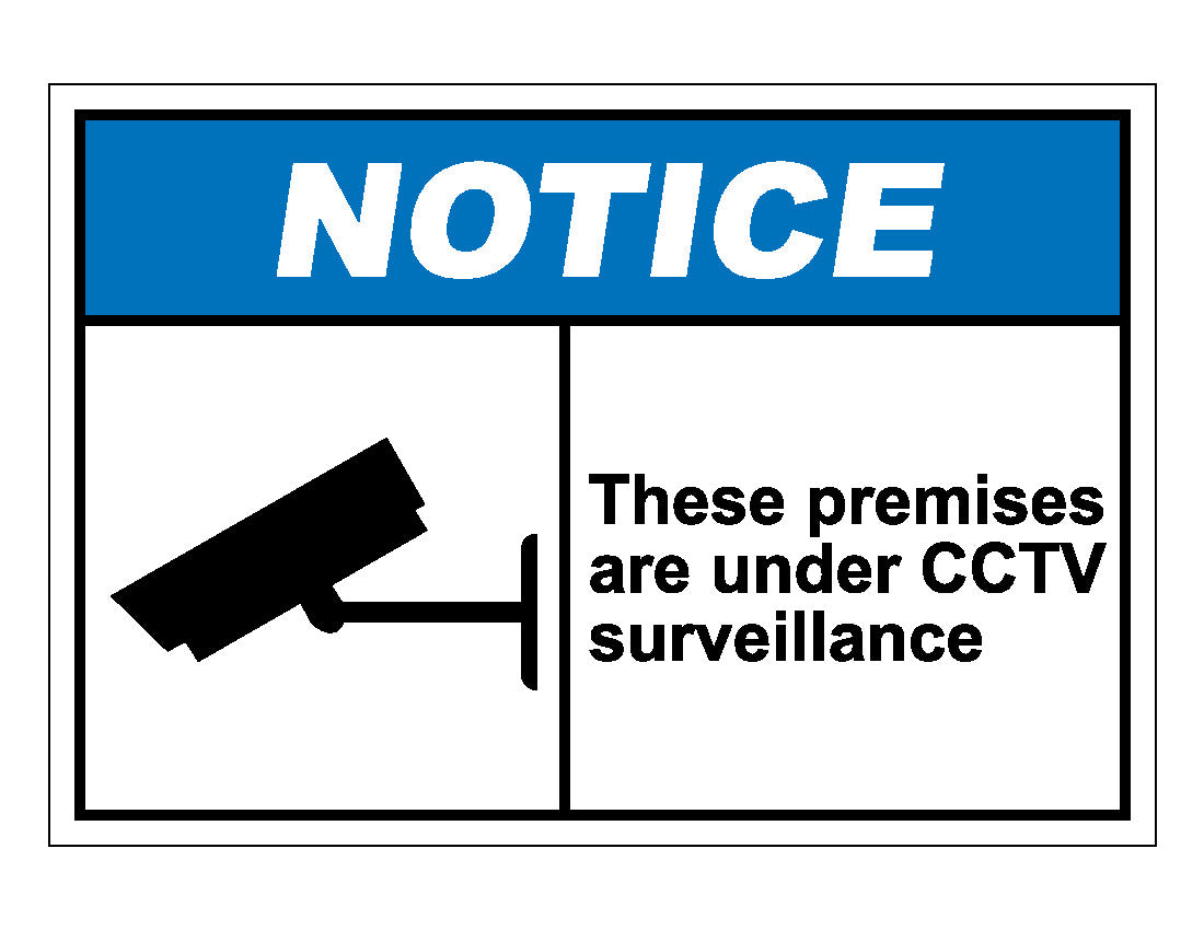S6 These Premises are Under CCTV Rigid Plastic Sign OR Sticker All Sizes 