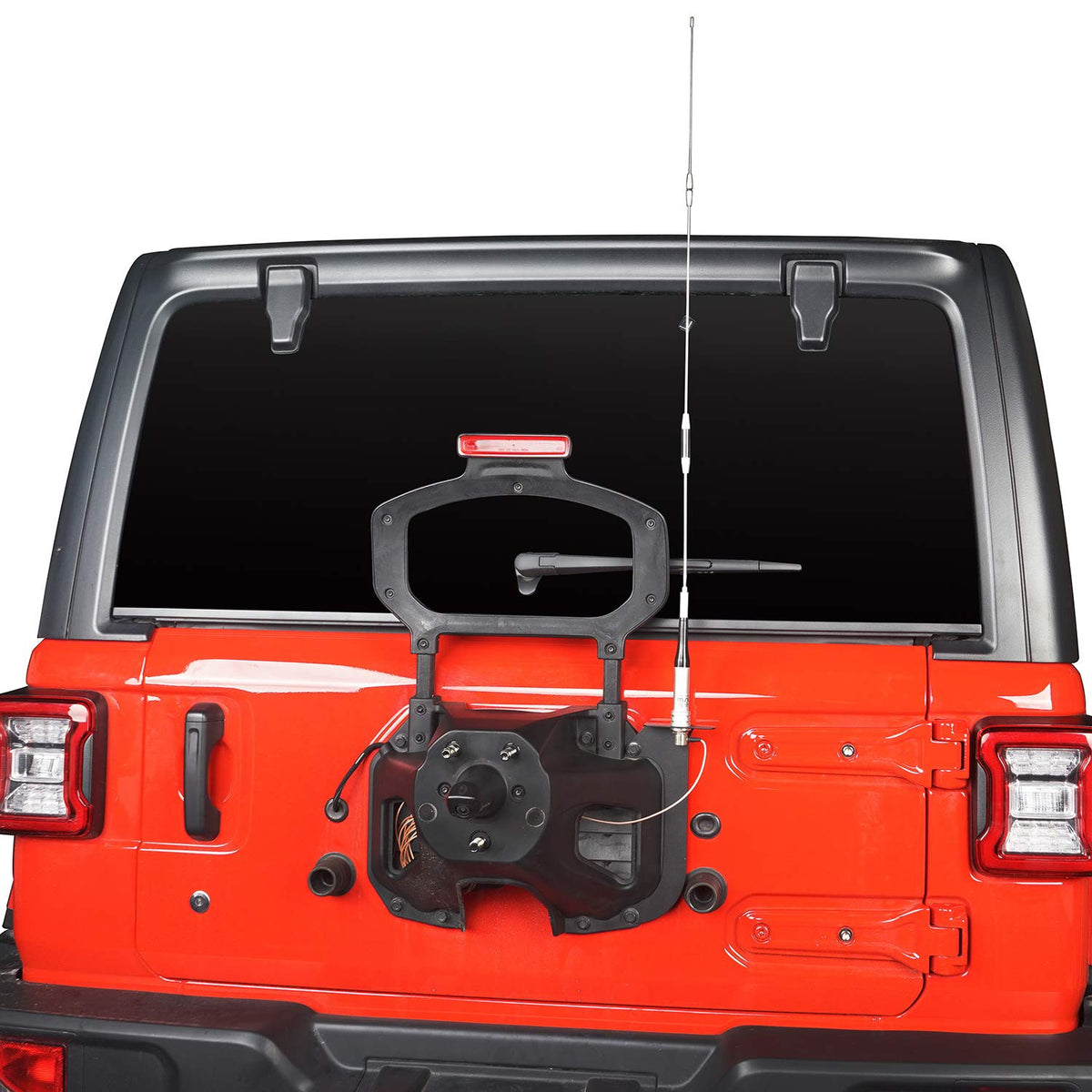 CB Antenna Mount For Jeep Wrangler PROAUTO Antenna Mounting For Jeep JK  Black Spare Wheel Antenna For Wrangler