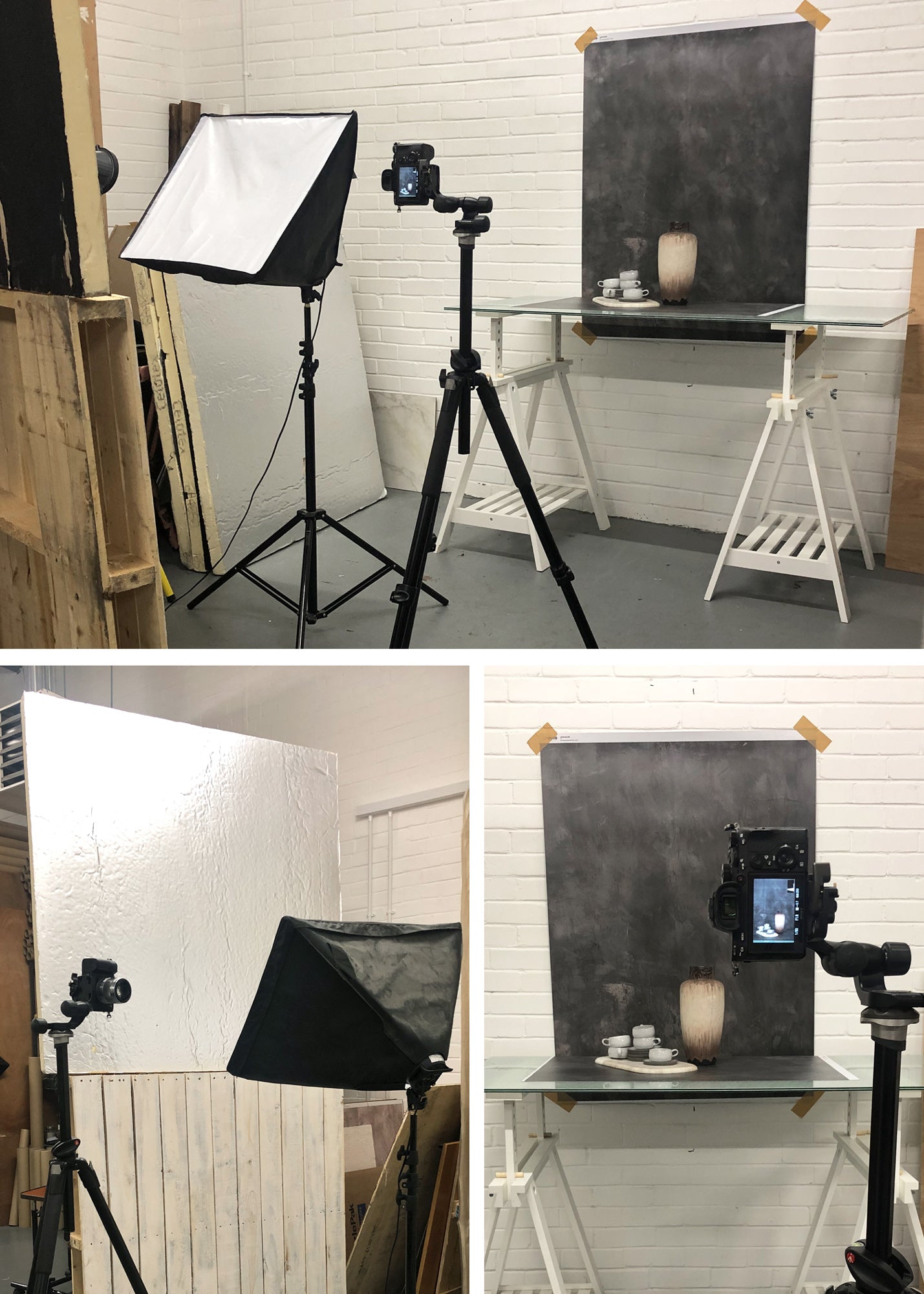 Indirect lighting for dark vinyl food and product photography