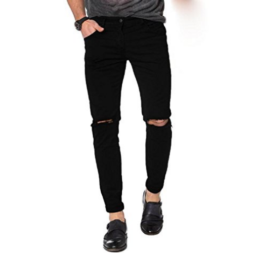 black jeans cut out knees