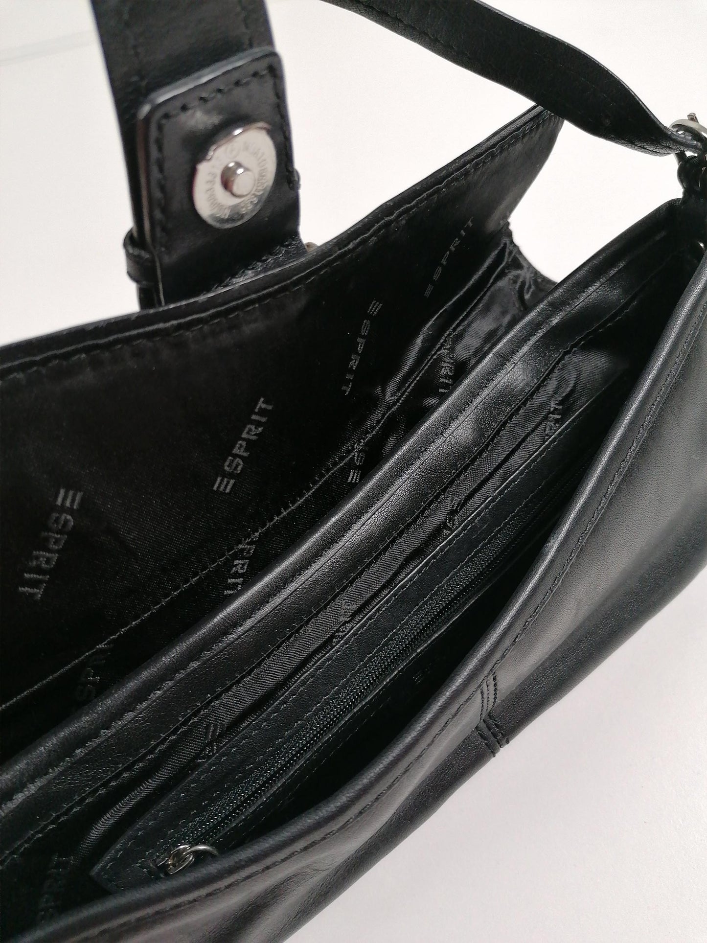 ESPRIT 90's Y2K Small Bag Real Leather Black