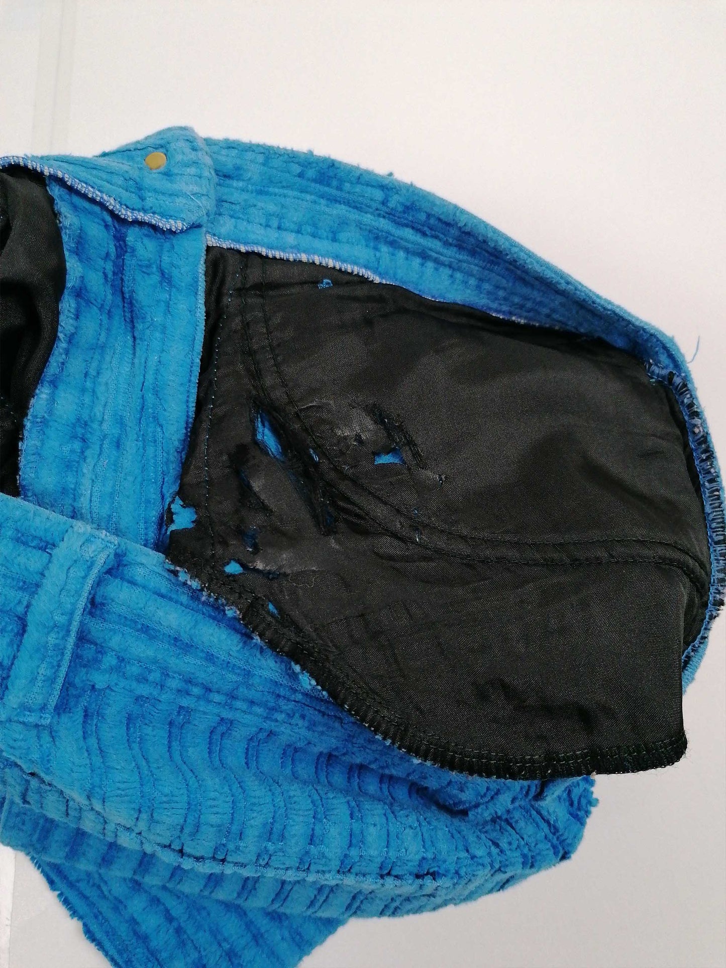 Vintage 80's High Waist Corduroy Velvet Jeans Blue - size XS-S