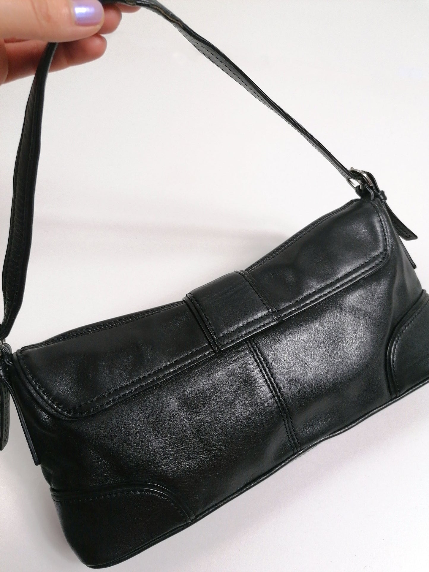 ESPRIT 90's Y2K Small Bag Real Leather Black