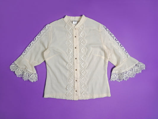 Vintage 70's ANGELIKA Romantic Blouse ~ size S-M