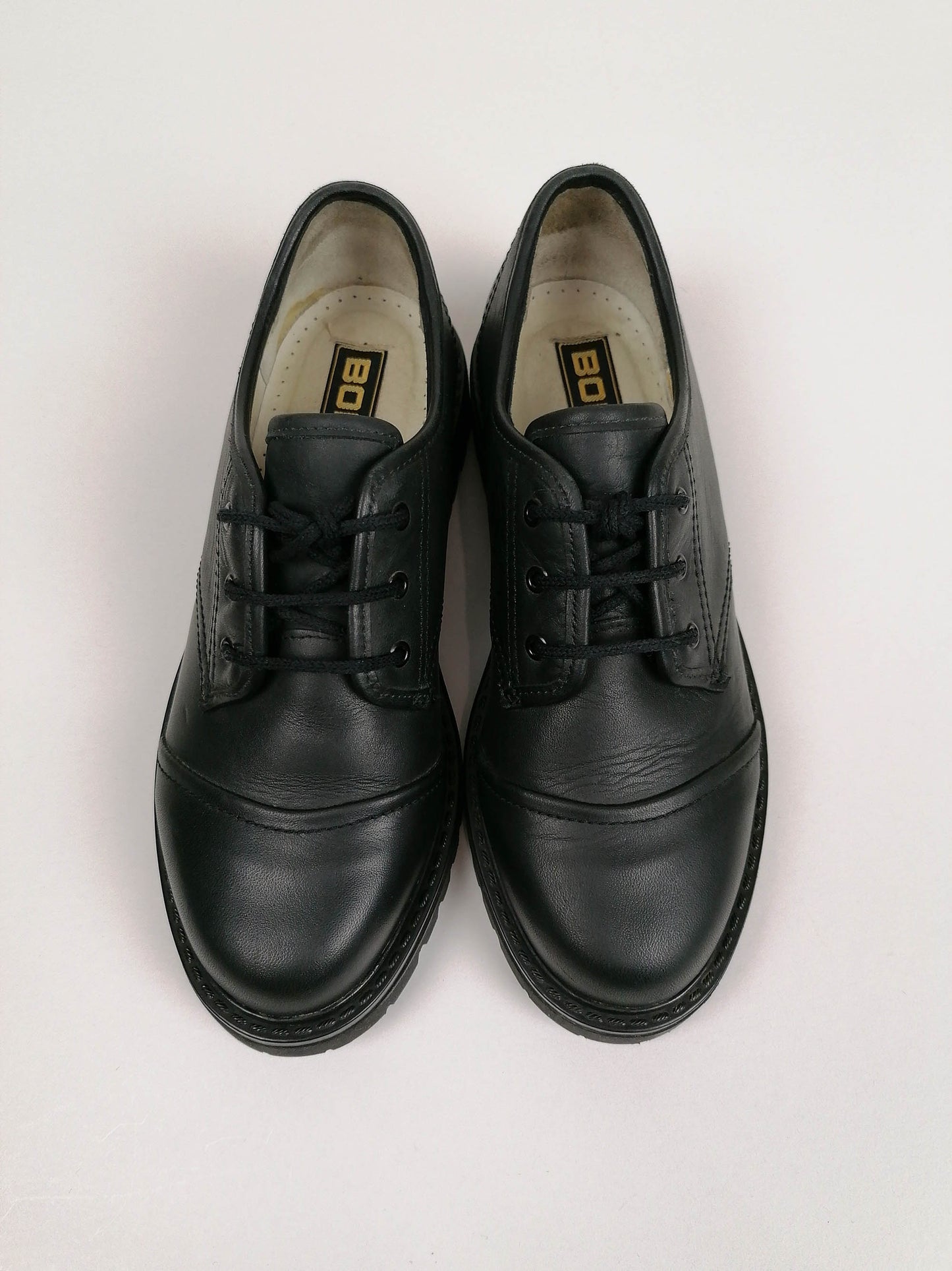 90's MONTANA BOPO Balck Leather Oxfords -Size EU 37