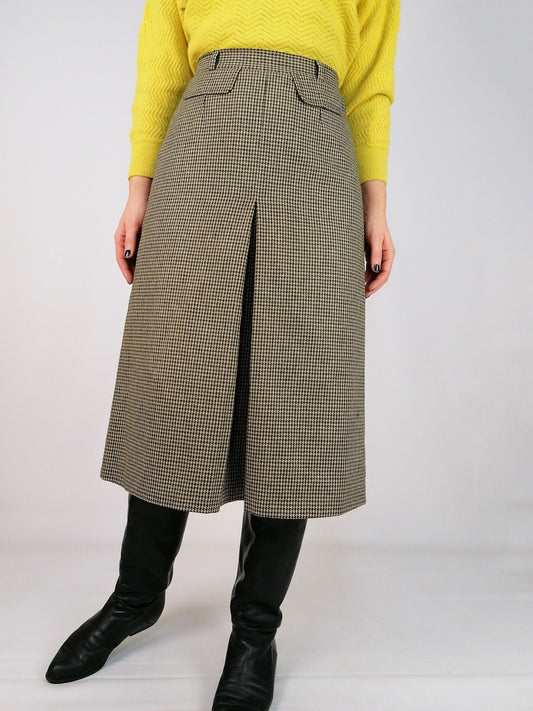 High Waist A-line Skirt Wool Blend