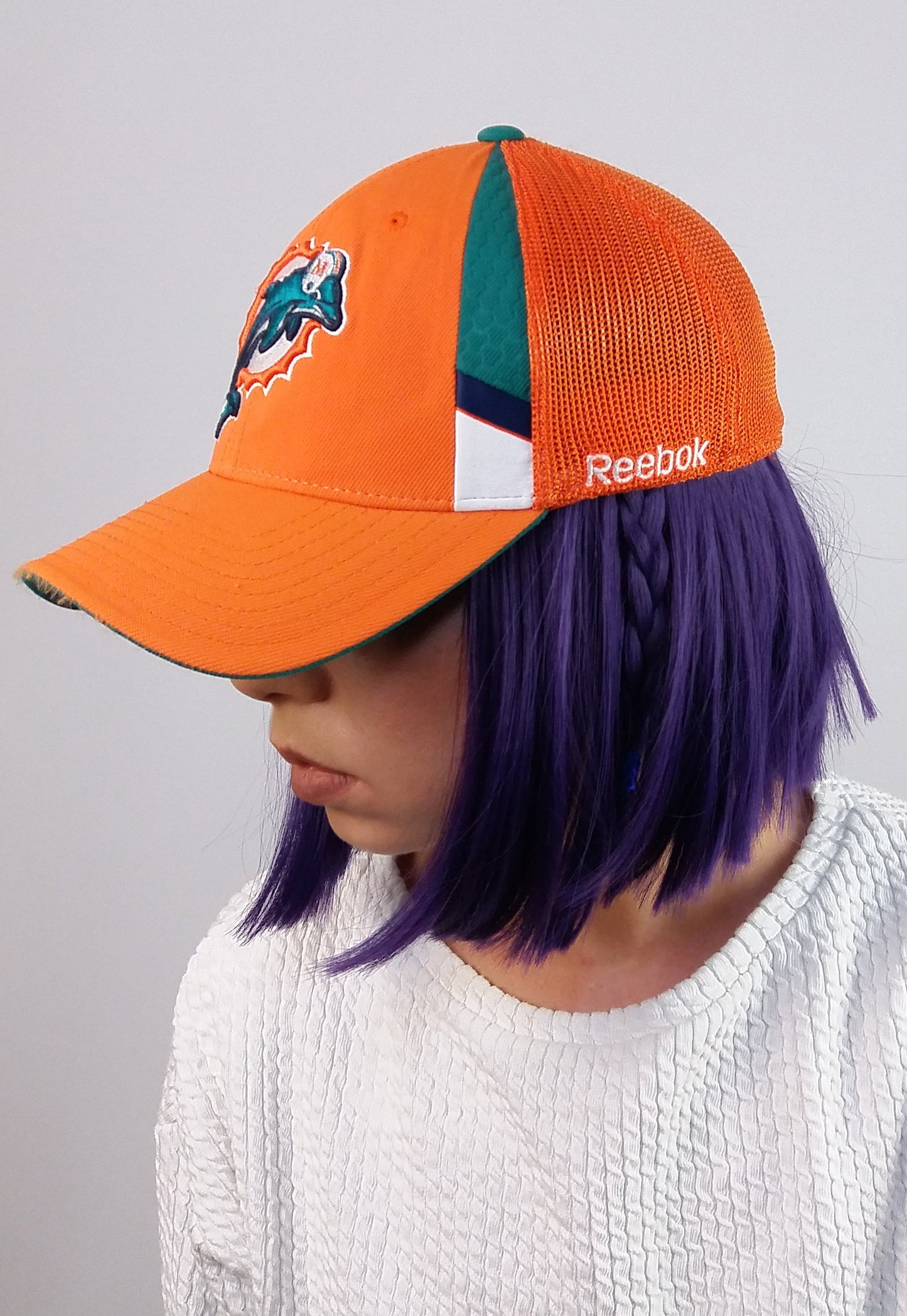 REEBOK Miami Dolphins NFL Football Baseball Hat - size L/XL