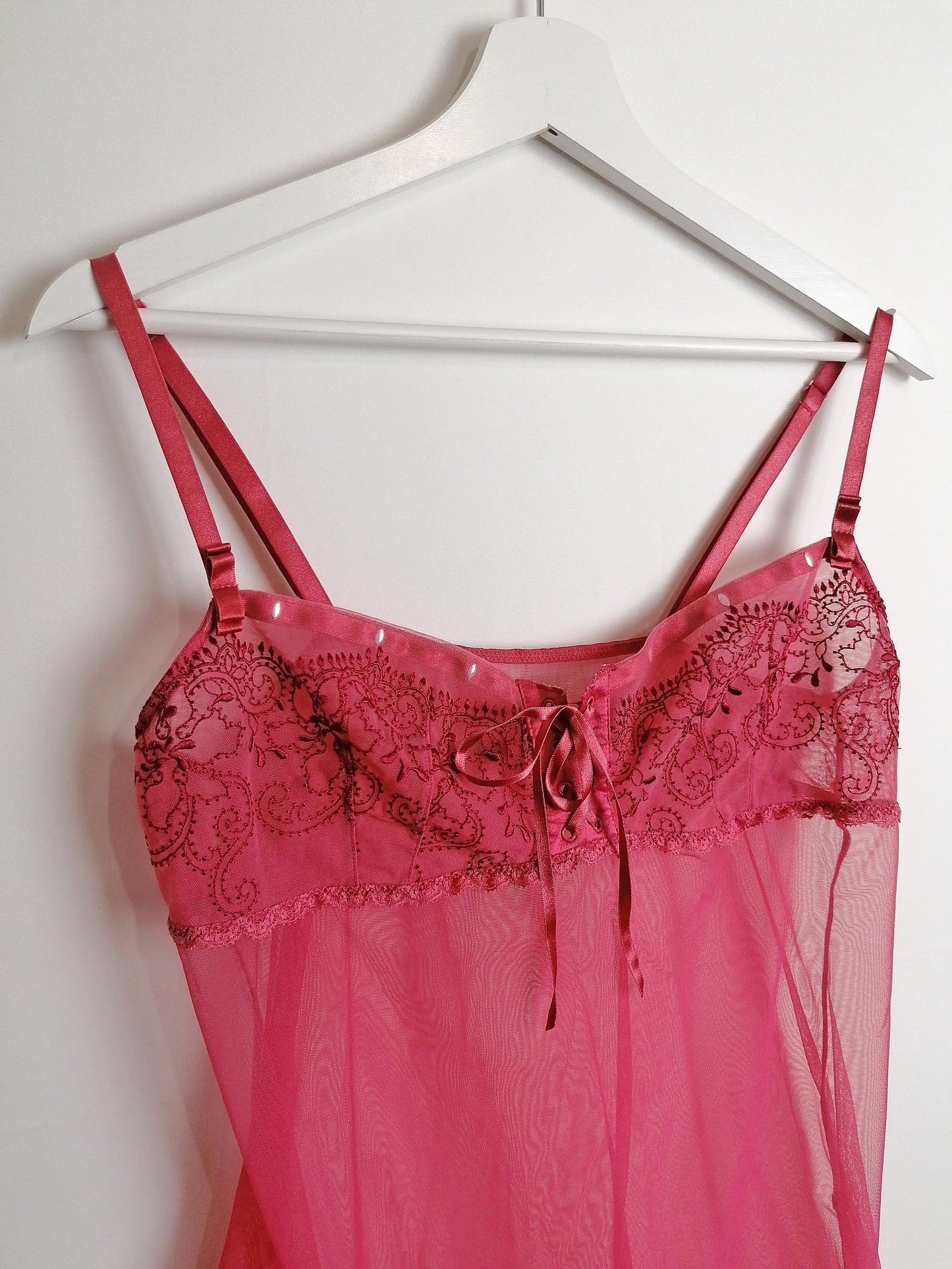 Sheer Pink Babydoll Cami Tulle - size L