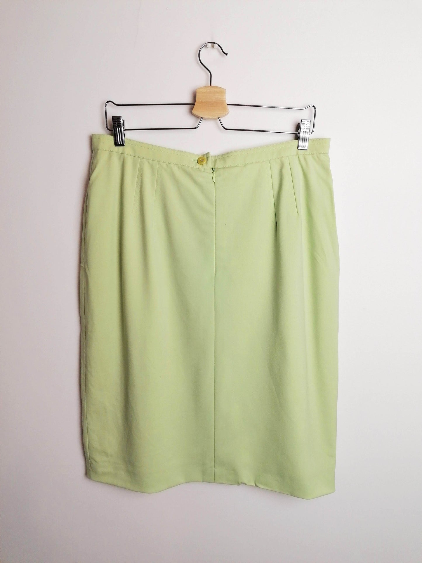 80's ESCADA by Margaretha Ley Pencil Skirt Pistachio Green - size L / D 42