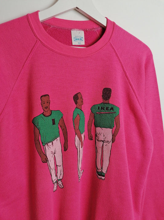 *Rare* 80's IKEA Pink Sweatshirt - size L-XL