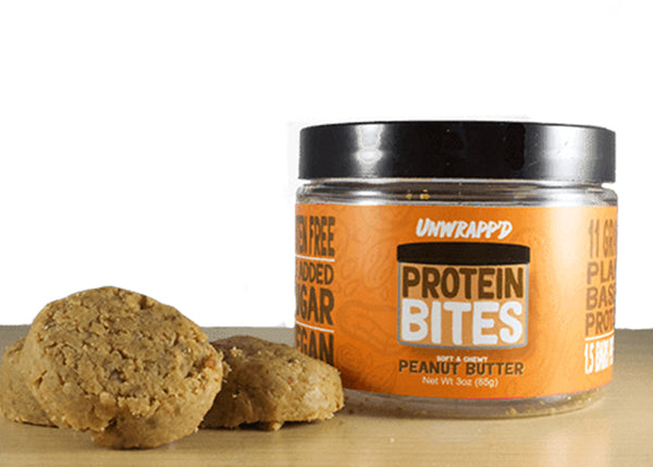Unwrappd Protein Bites made with pb love peanut butter.