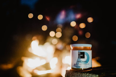 salty peanut butter made by the pb love company. handcrafted in denver, colorado. 