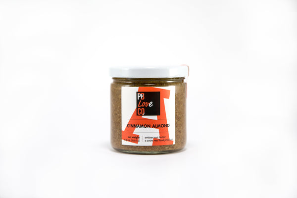 Cinnamon Almond butter made by The PB Love Company. Handcrafted in Denver, Colorado.