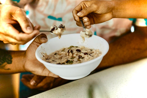 Cinnamon Almond butter with warm oats. PB Love style.