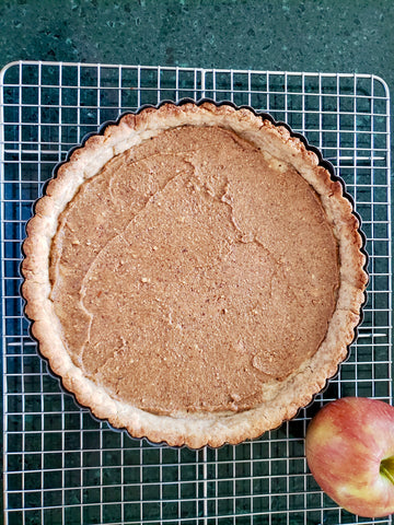 Healthy, fresh, stone-ground almond butter in your apple tart.