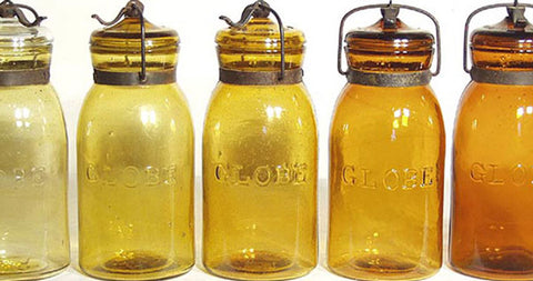 amber glass jars