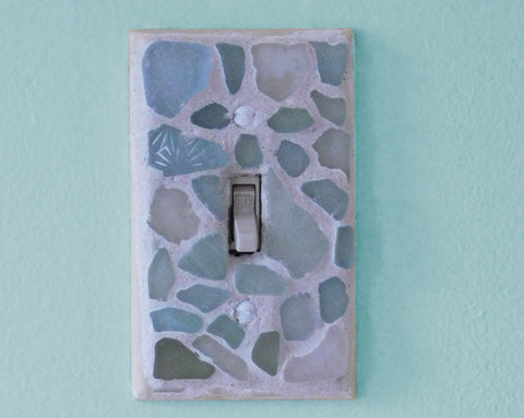 light switch with sea glass