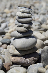 Beach pebble stack