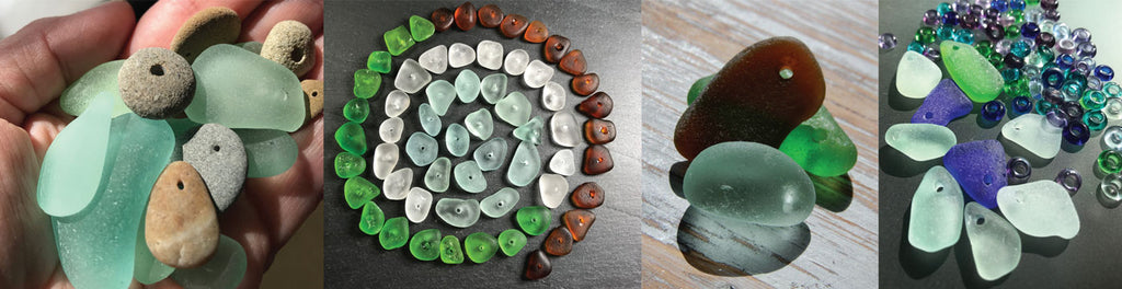 beads made from sea glass drilling