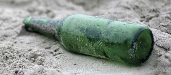 kelly green sea glass bottle
