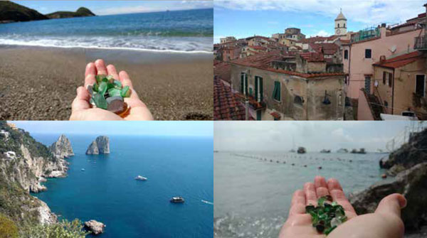 sea glass collecting in Italy Capri and Elba
