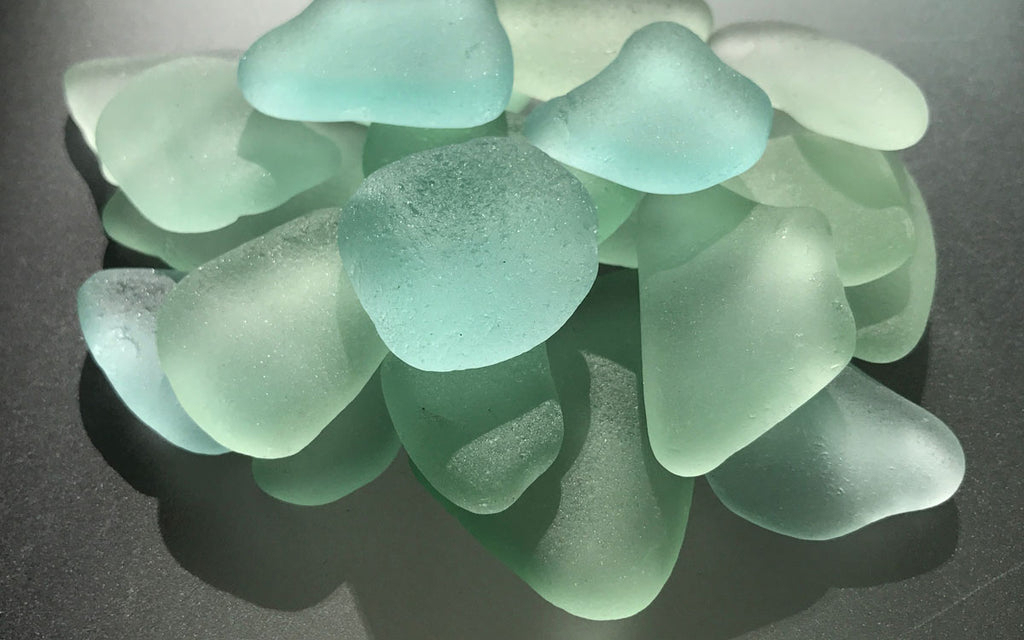 sea foam green and blue sea glass