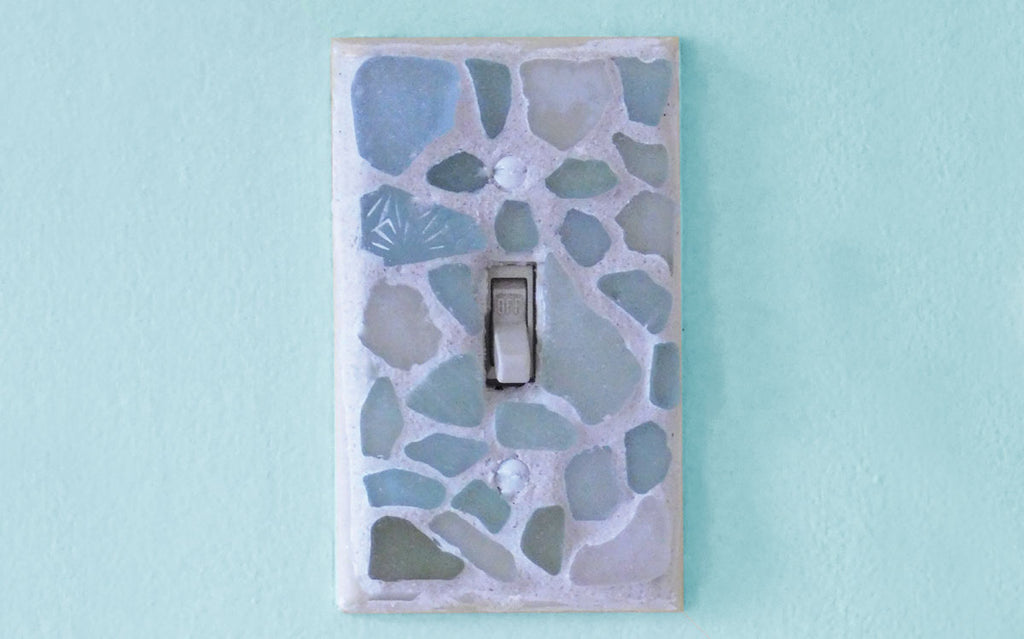 beach glass switch plate cover