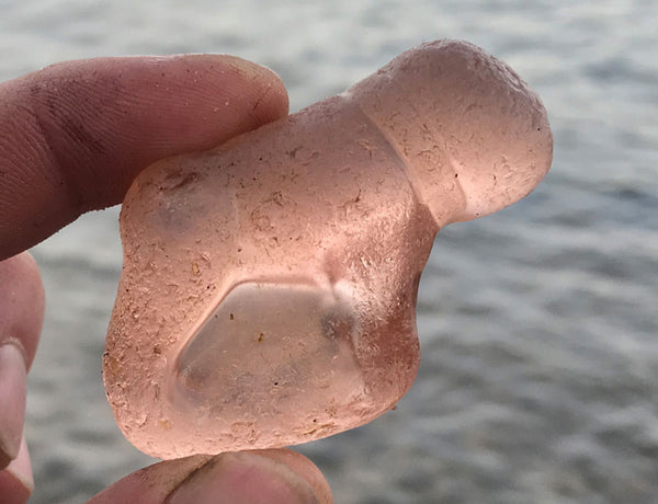 pink beach glass figurine dog