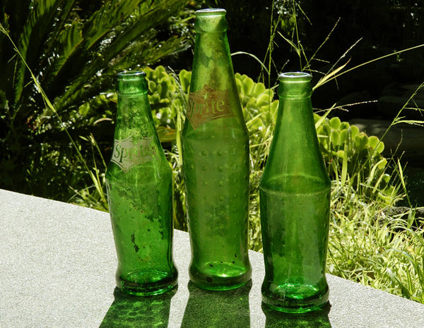 beach glass sprite bottles