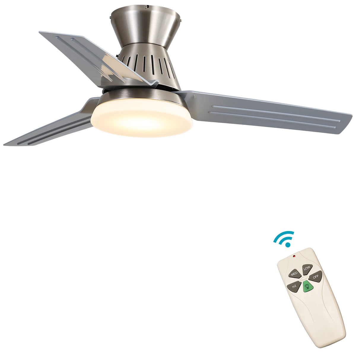 New Style New Bronze Remote LED 52 Ceiling Fans For Bedroom,Living Room,Dining Room Including Motor,5-Light,5-Blades,Remote Switch Indoor Ceiling Fan Light Fixtures FINXIN FXCF03