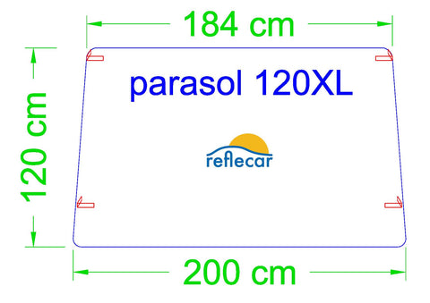 parasol parabrisas luna delantera para gran volumen, autocaravana o camión de reflecar 120XL