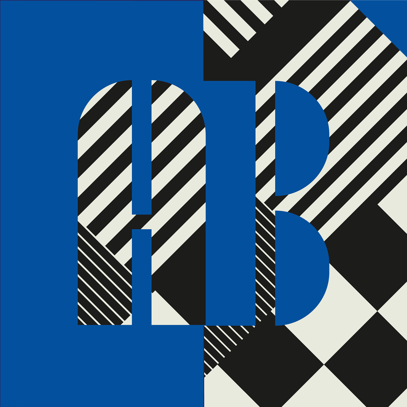 Blue pattern typography