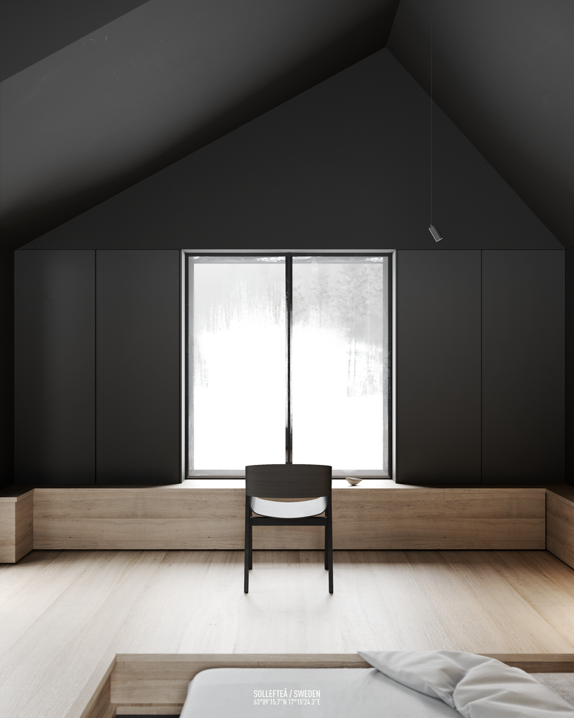 black minimal room decor design