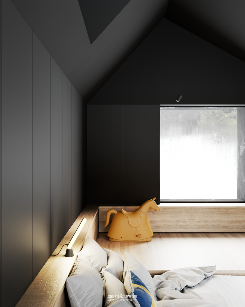 minimal black bedroom design