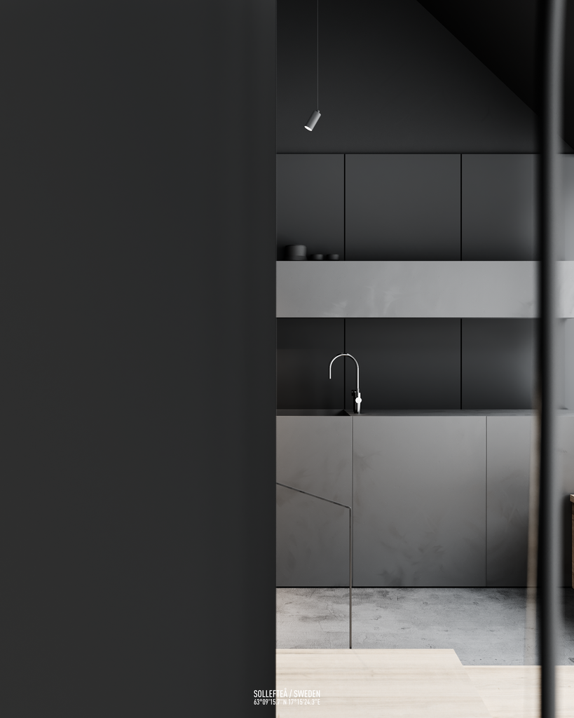 black minimal bathroom design