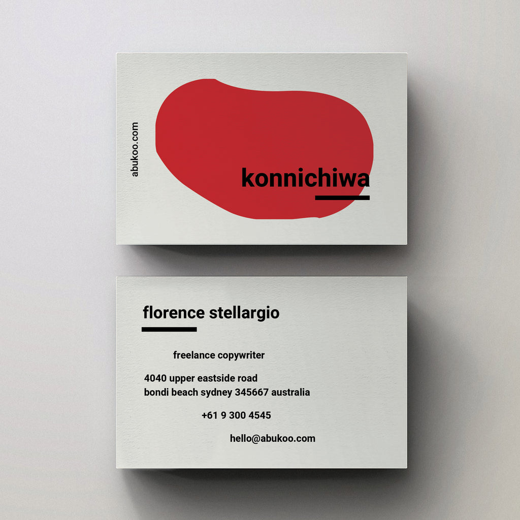 hello business card template red