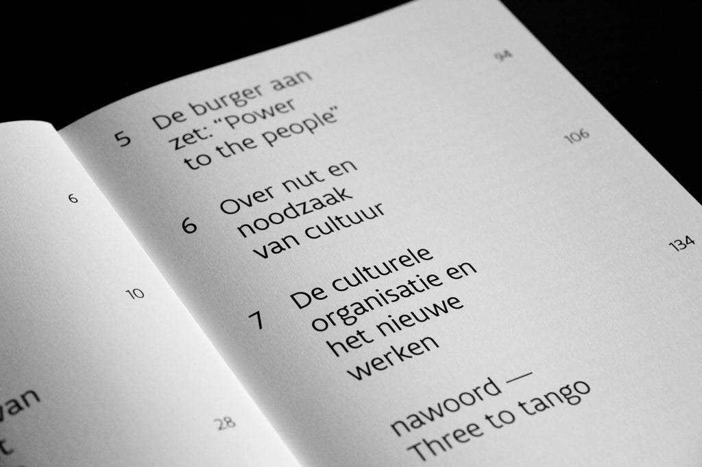 typography design contents page