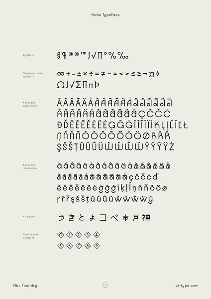 Kobe font typography style