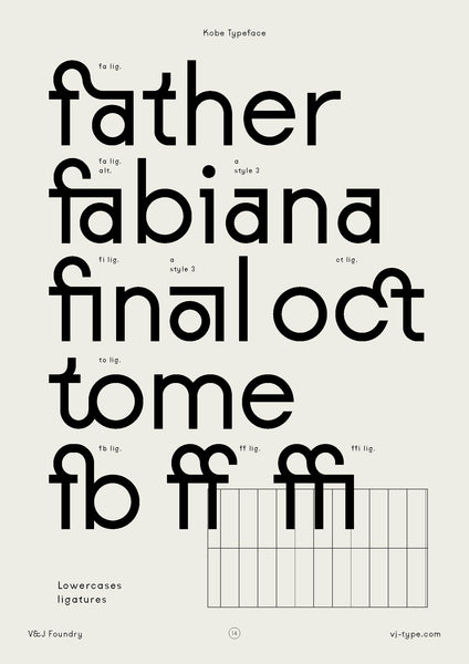 ligatures kobe typeface