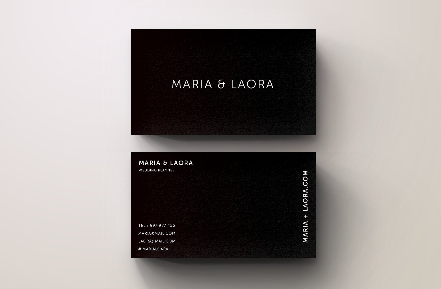 minimal black business card