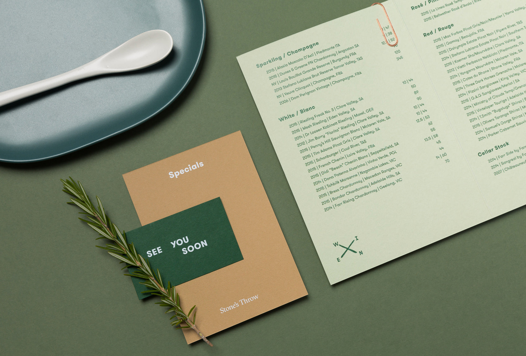 Stones throw menu design