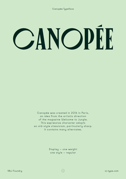 canopee font design vj type