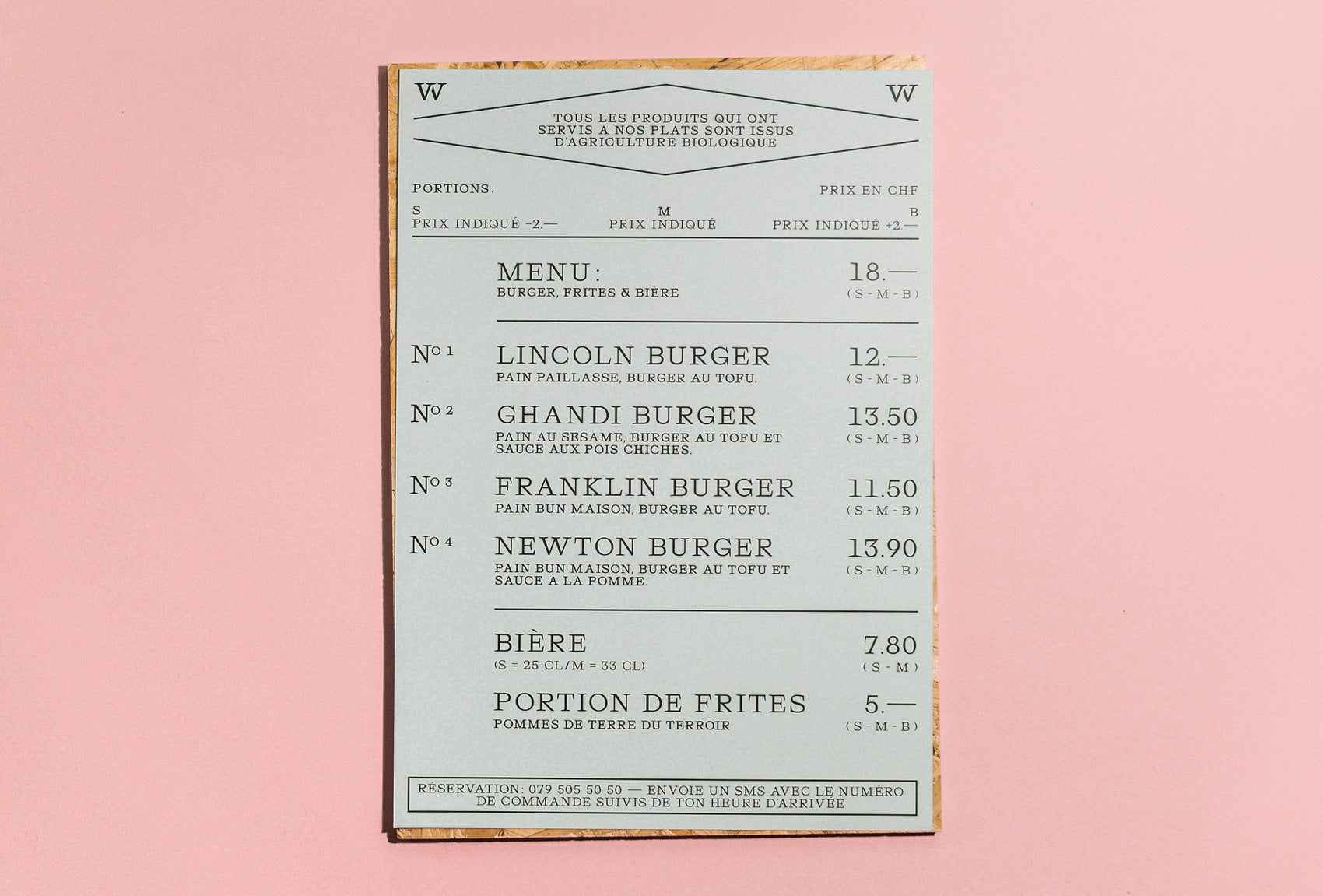 Brand Identity and menu and typography