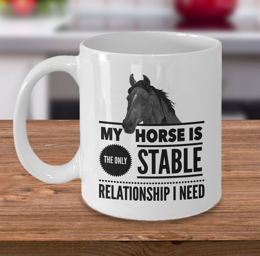 Black Ceramic Mug Horse Gift for Best Friend Funny Horse Mug for Single Friend Does It Worry You That All Your Friends Are Married