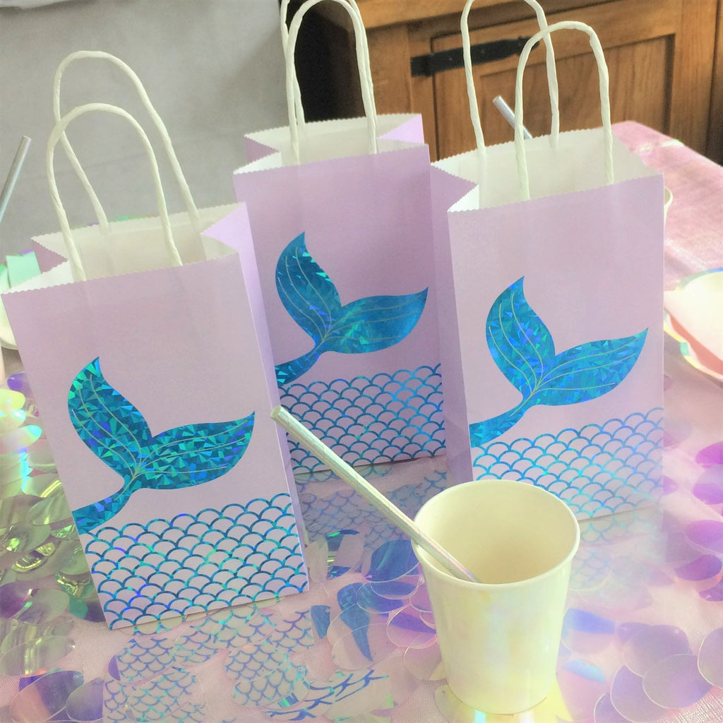 Lilac Mermaid Tail Kraft Paper Party Bags I Under the Sea Themed Party Blog I My Dream Party Shop I UK