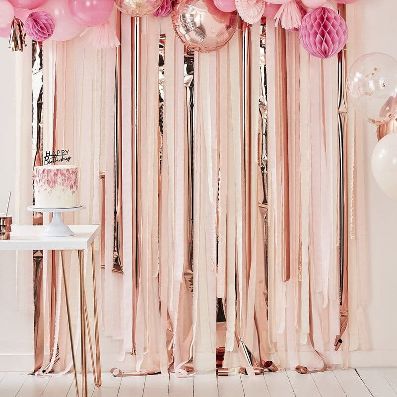 Blush and Rose Gold Backdrop Decoration I Party Backdrops I My Dream Party Shop UK